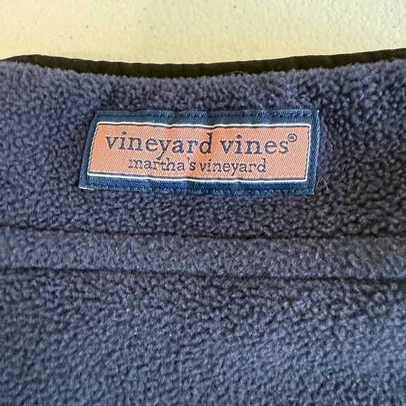 Vineyard Vines Men's Fleece Snap Pullover Sweatshirt Navy Blue Size‎ Medium EUC - Picture 6 of 10